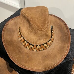 Stetson Brown Suede Western Hat with Patterned Band